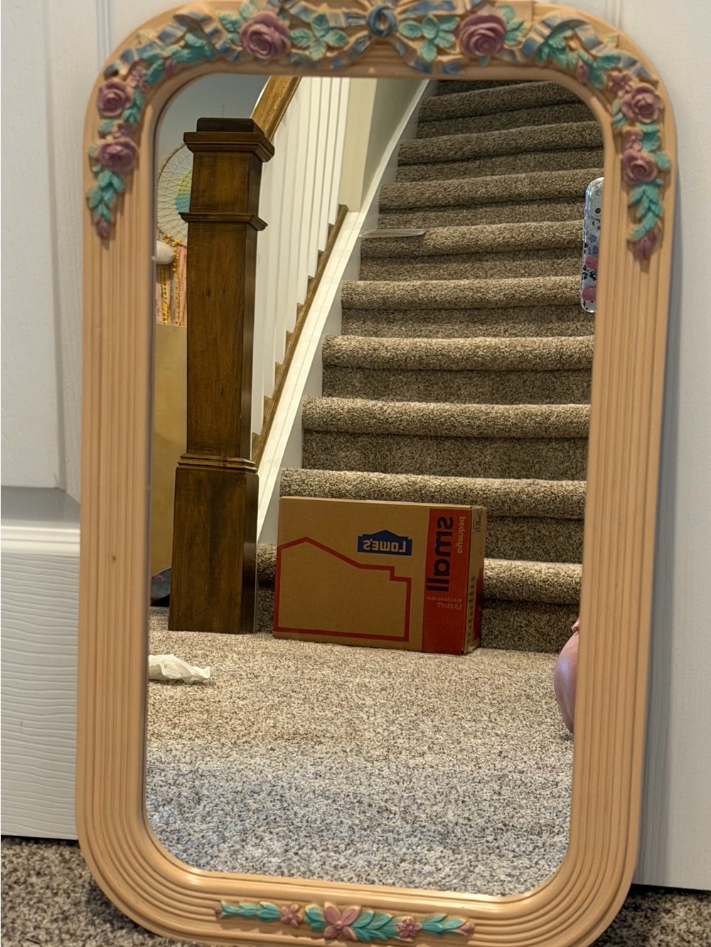 Vintage Homco Bow and Floral Mirror